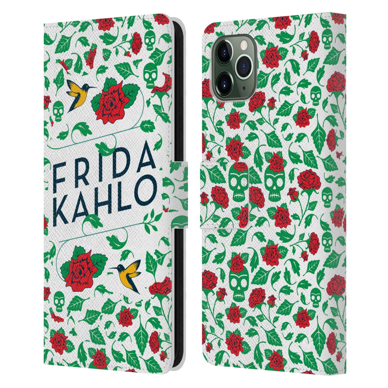 Head Case Designs Frida Kahlo Leather Book Wallet Case for iPhone 11 Pro Max - Artistic Phone Cover with Birds & Roses Icons, Perfect for Travel & Daily Use