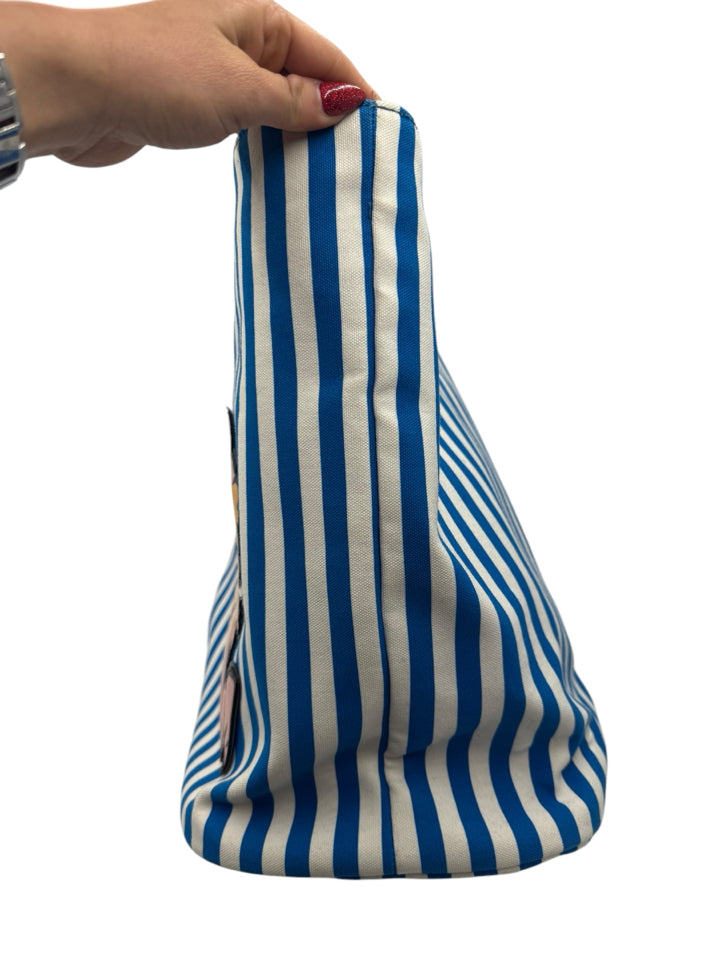 Prada Blue and White Canvas Comic Tote Bag - Stylish Designer Handbag for Women | Perfect for Work, Travel & Everyday Use