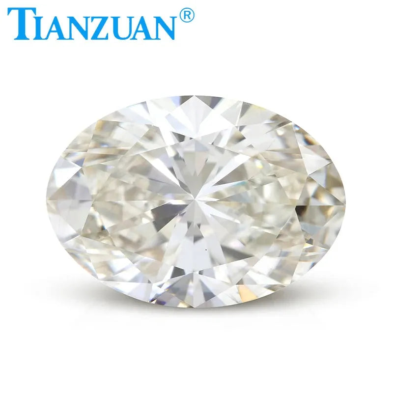 Lab Grown Oval Diamond CVD I-J Color VS2 2EX Loose Gemstone Bead - GEMID Certified for Jewelry Making, Engagement Rings & Fine Crafting