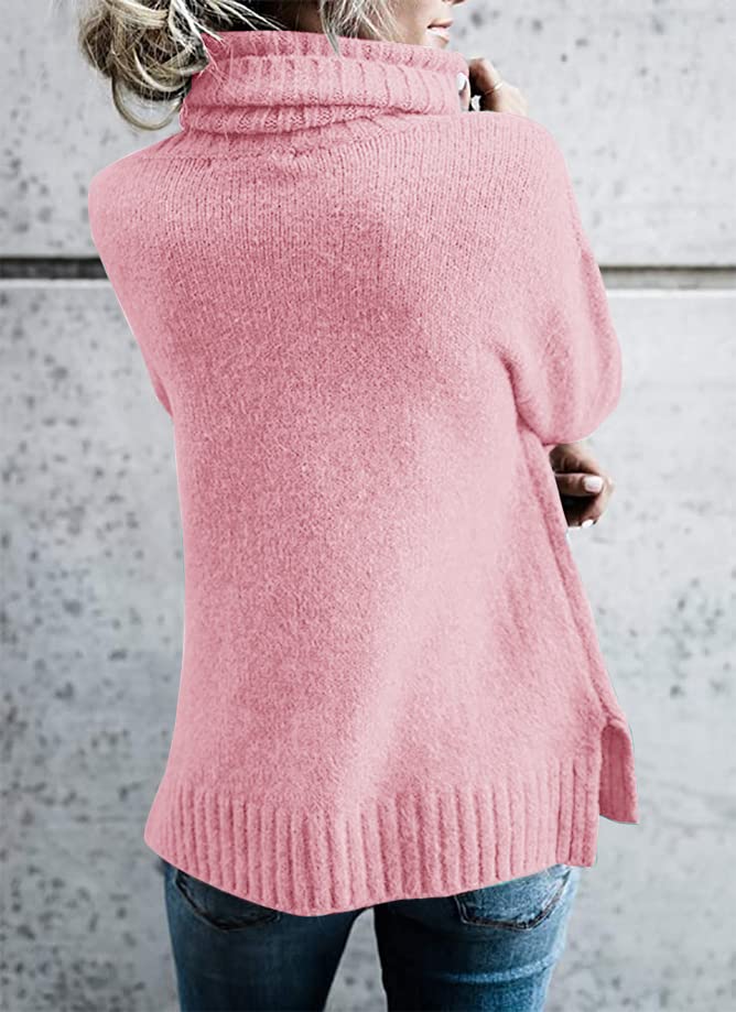 FISACE Women's Oversized Turtleneck Sweater - Cable Knit Long Sleeve Pullover Top for Winter | Cozy Casual Wear for Office, Date Night & Fall Outfits