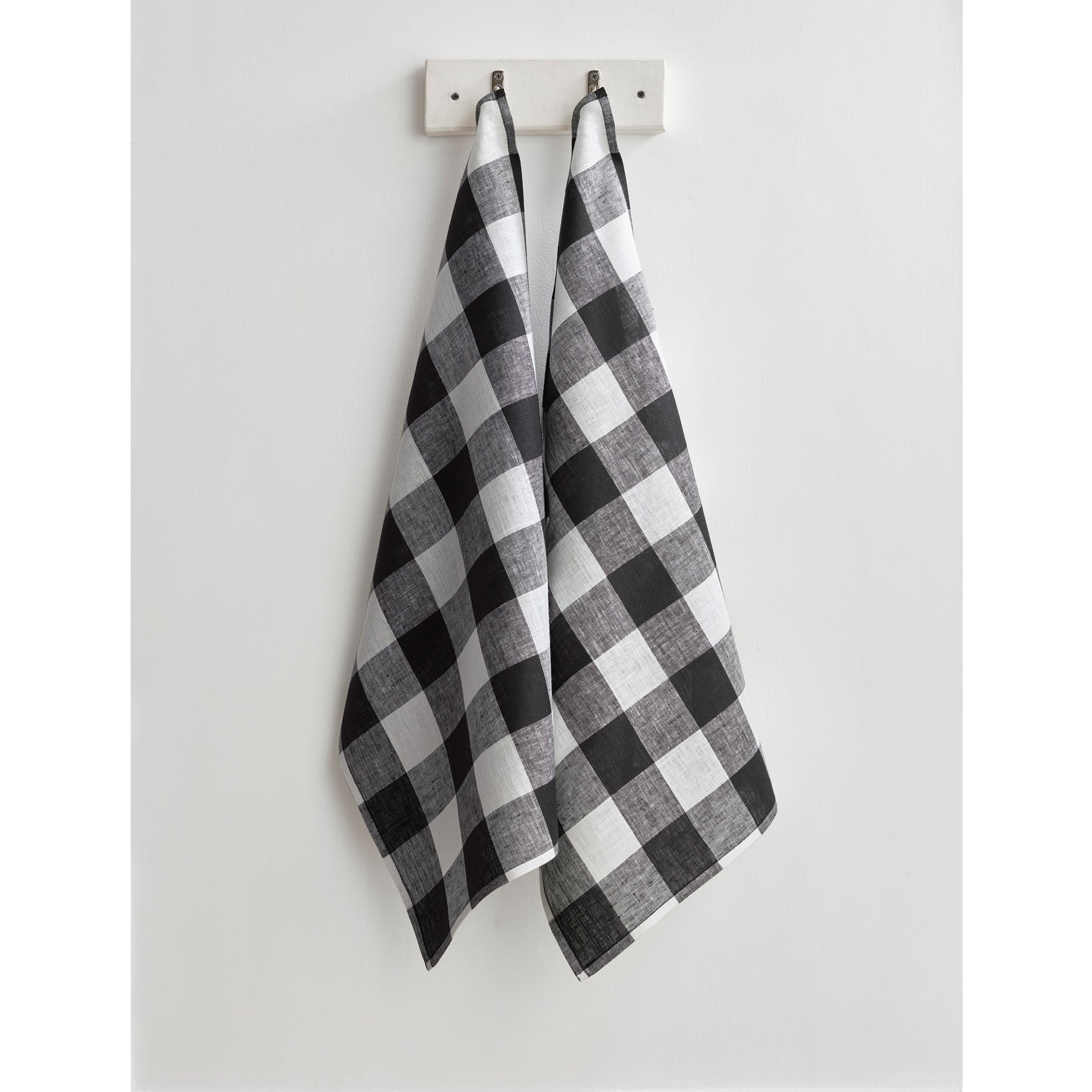 Buffalo Check Cotton Kitchen Towels Set of 2 - Absorbent & Durable Dish Cloths for Drying Dishes, Cleaning Countertops & Kitchen Decor - Red & Black Plaid Design