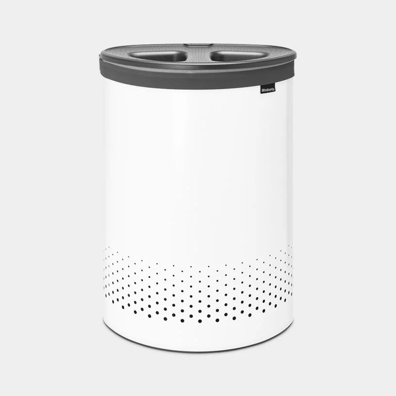 55L White Laundry Hamper with Selector - Perfect for Bedroom, Bathroom, and Dorm Organization
