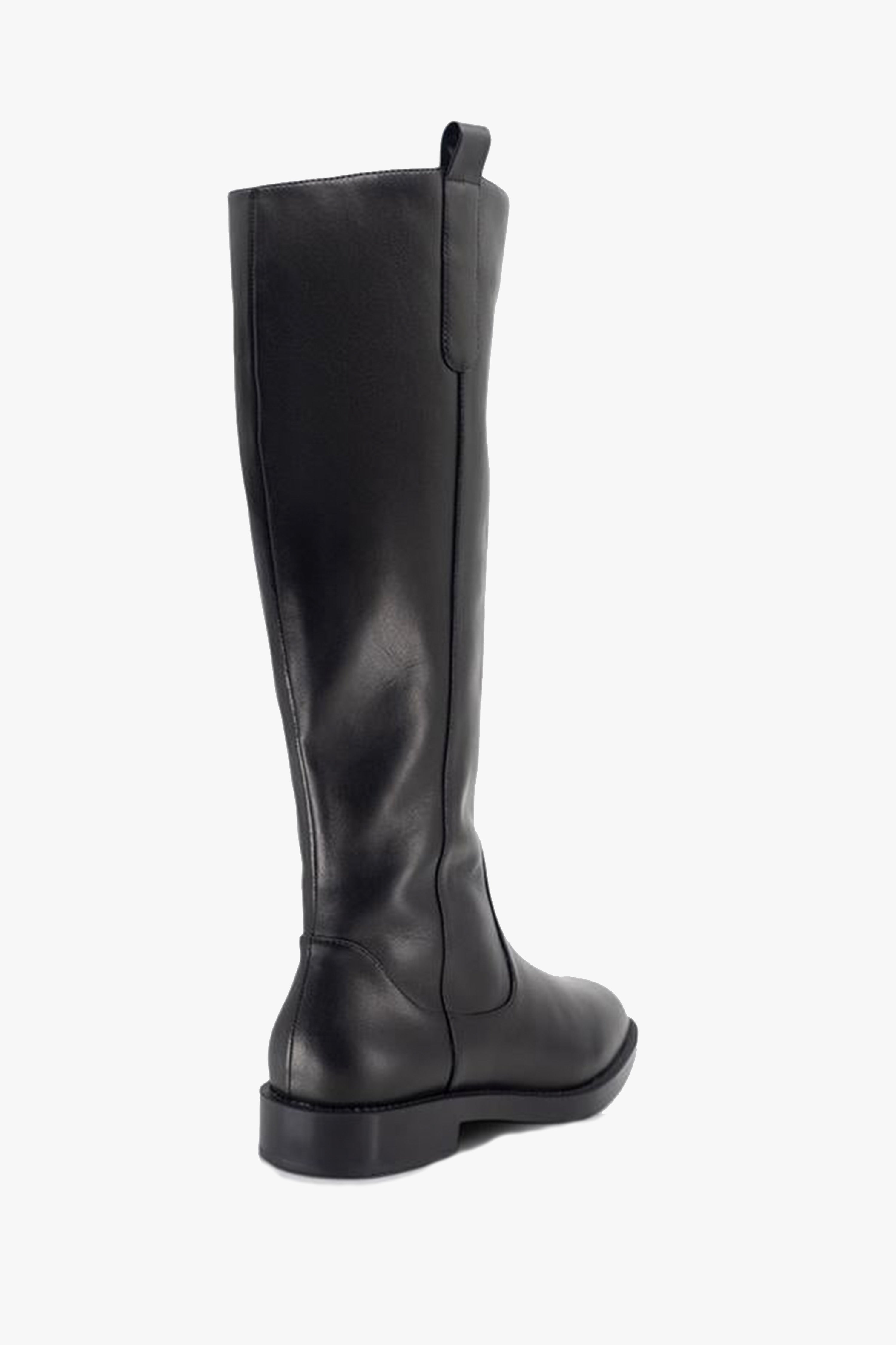 Huntley Black Low Heel Tall Boots for Women - Comfortable Knee High Winter Boots for Casual Wear & Outdoor Activities