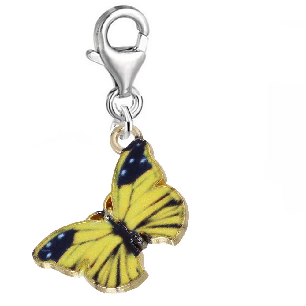 Sparkly Butterfly Charm Pendant - Clip-On Jewelry for Bracelets & Necklaces - Perfect for Parties, Weddings & Everyday Fashion Accessories