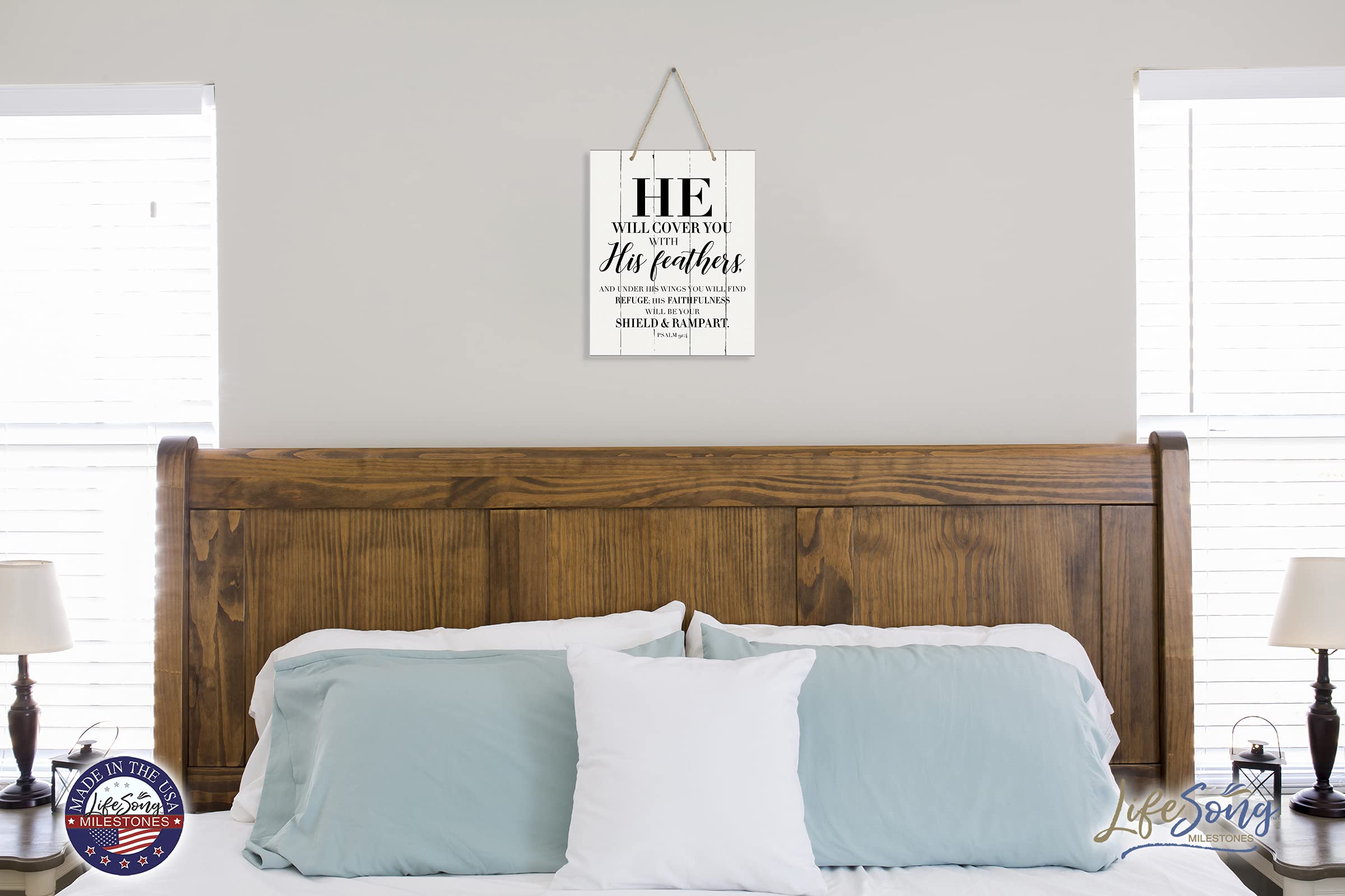 LifeSong Wooden Wall Sign 12x15 - Bible Verse Decor for Couples & Housewarming Gifts