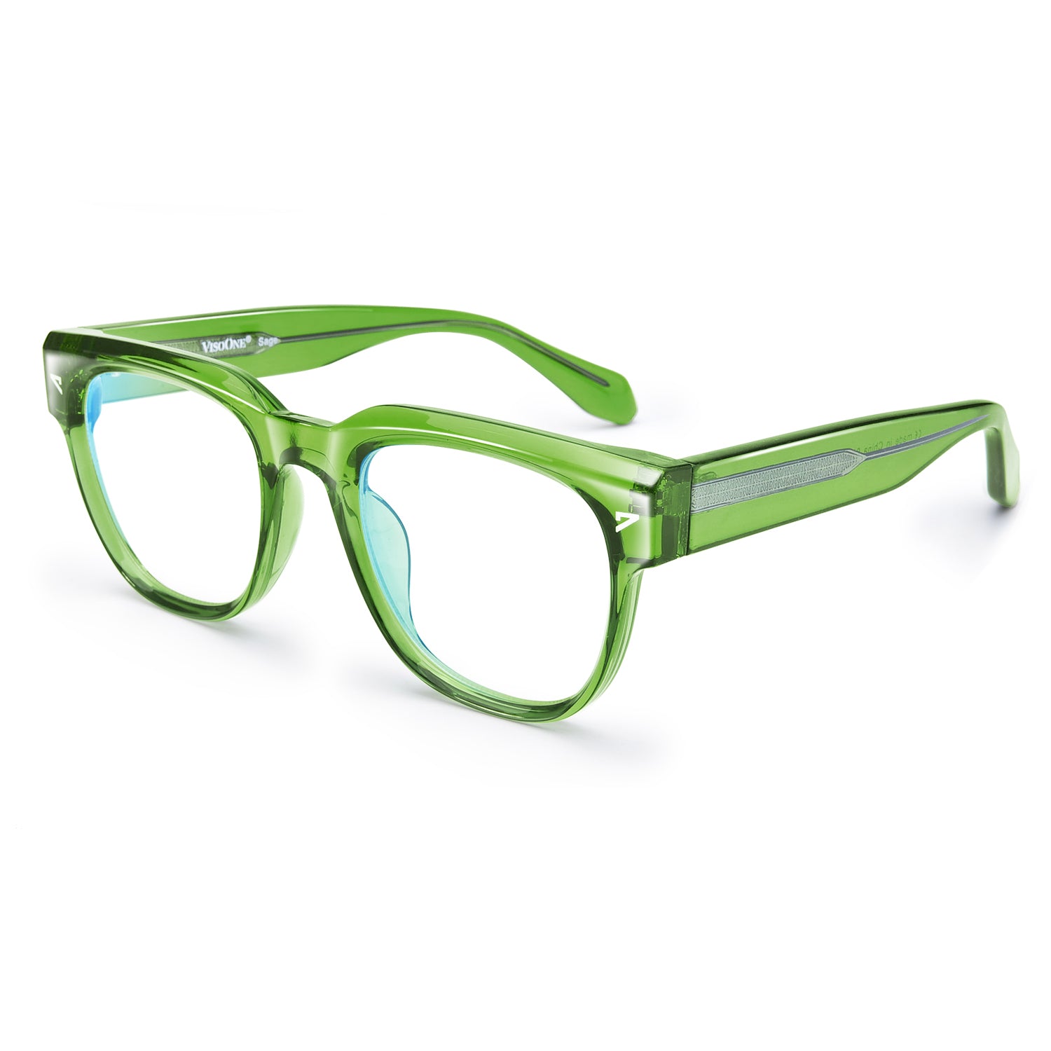 Blue Light Blocking Glasses - Sage Square Frame for Computer & Screen Use | Reduce Eye Strain & Improve Sleep | Stylish & Comfortable for Work, Gaming & Reading