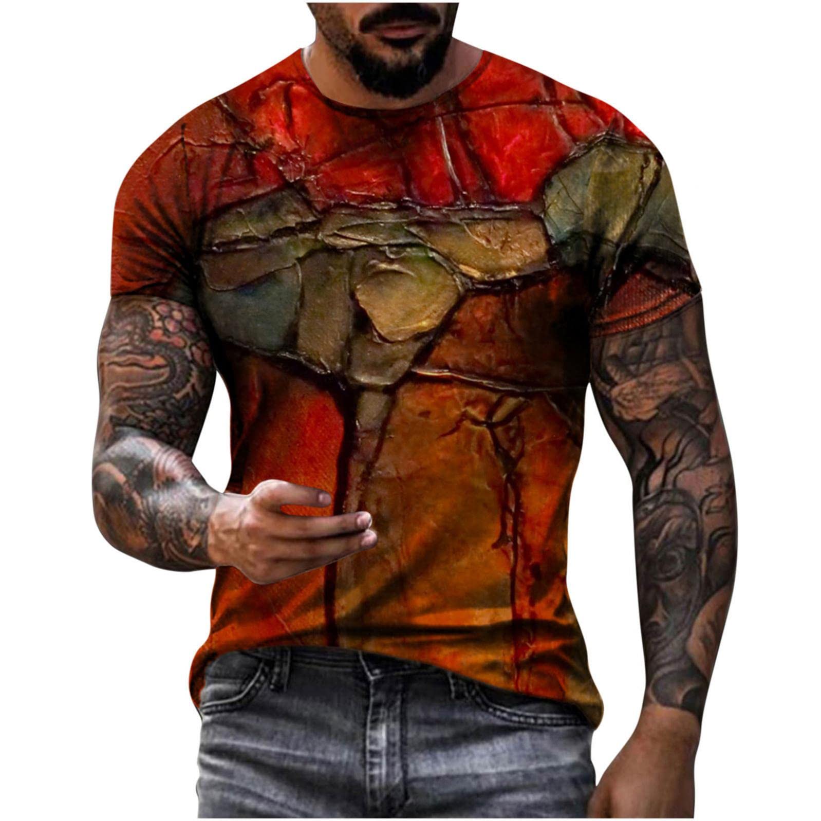 Men's Christian Cross Print T-Shirt - Jesus Faith Short Sleeve Crew Neck Casual Tee for Church, Worship & Everyday Wear