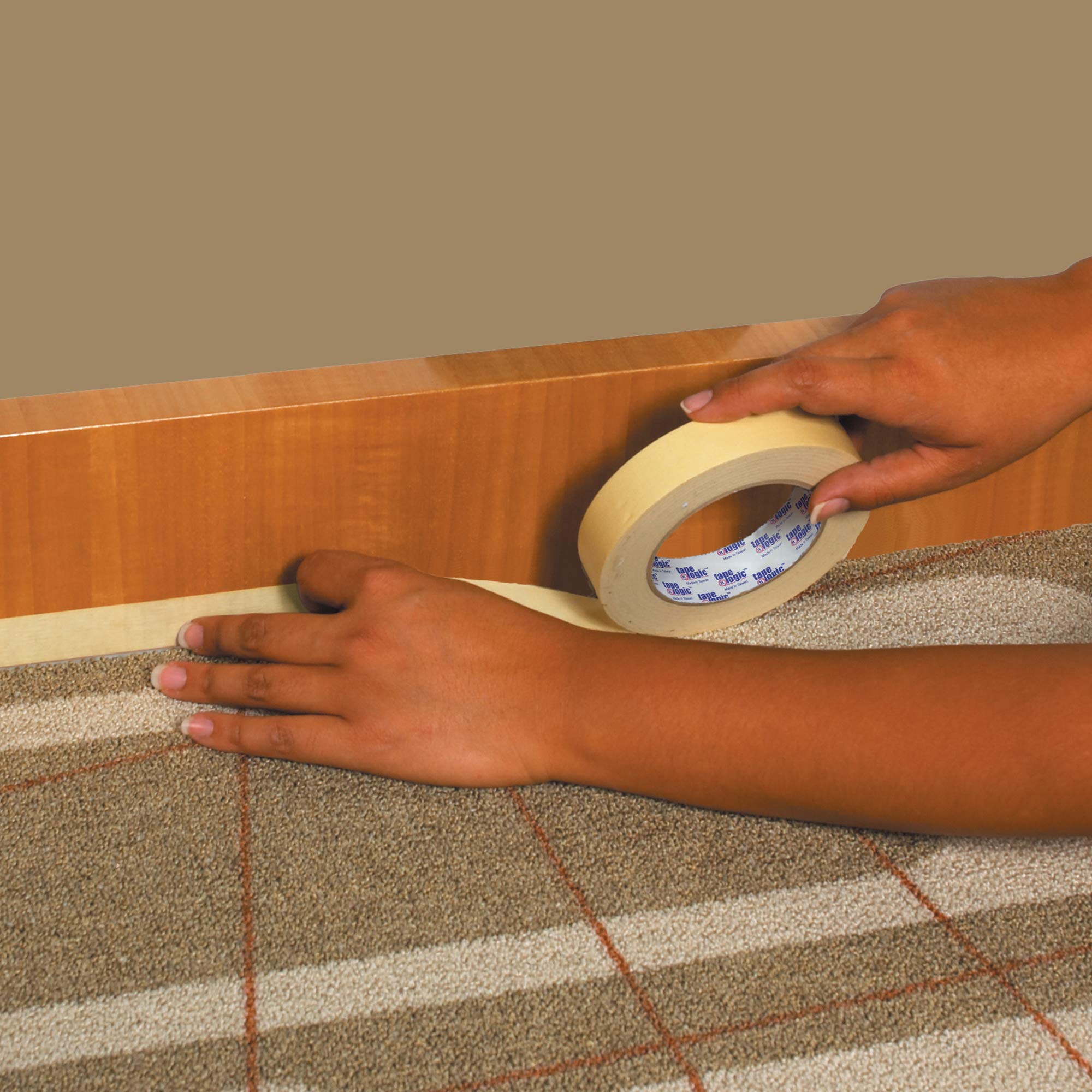 Tape Logic 2600 Professional Grade Masking Tape - 3 Inch x 60 Yards, Bulk Pack of 16, Natural Color - Removable, Easy Tear for Painting, Labeling, Construction & DIY Projects | Perfect for Home Improvement, Wall Protection & Crafting