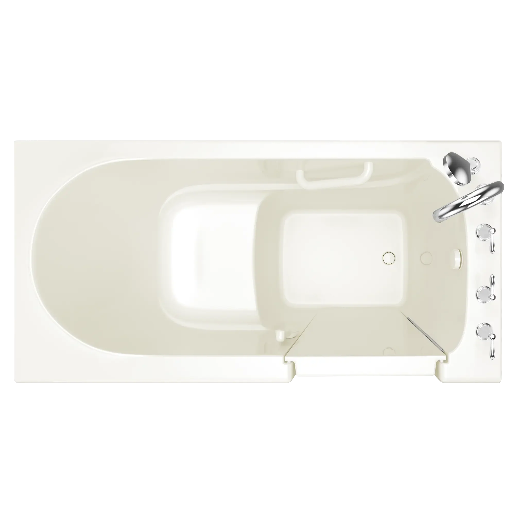 60 x 30 Inch Gelcoat Walk-In Bathtub with Soaker System - Right Hand Drain & Faucet - Ideal for Elderly & Mobility Impaired Users, Safe & Comfortable Bathing Solution
