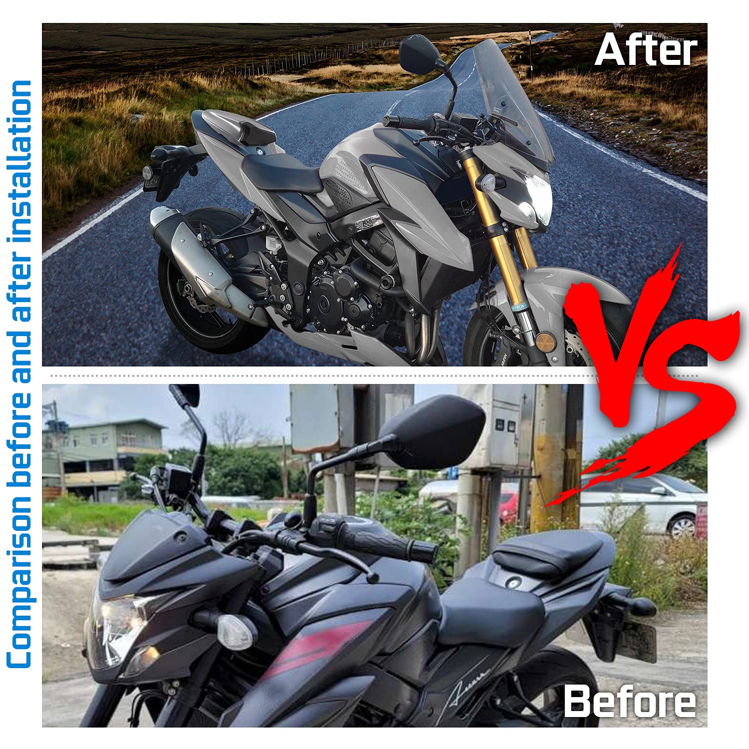 ABS Motorcycle Rear Passenger Pillion Seat Cover Cowl for Suzuki GSX-S750 (2017-2023) - Matte Black Replacement Tail Section - Perfect for Solo Riding & Customization