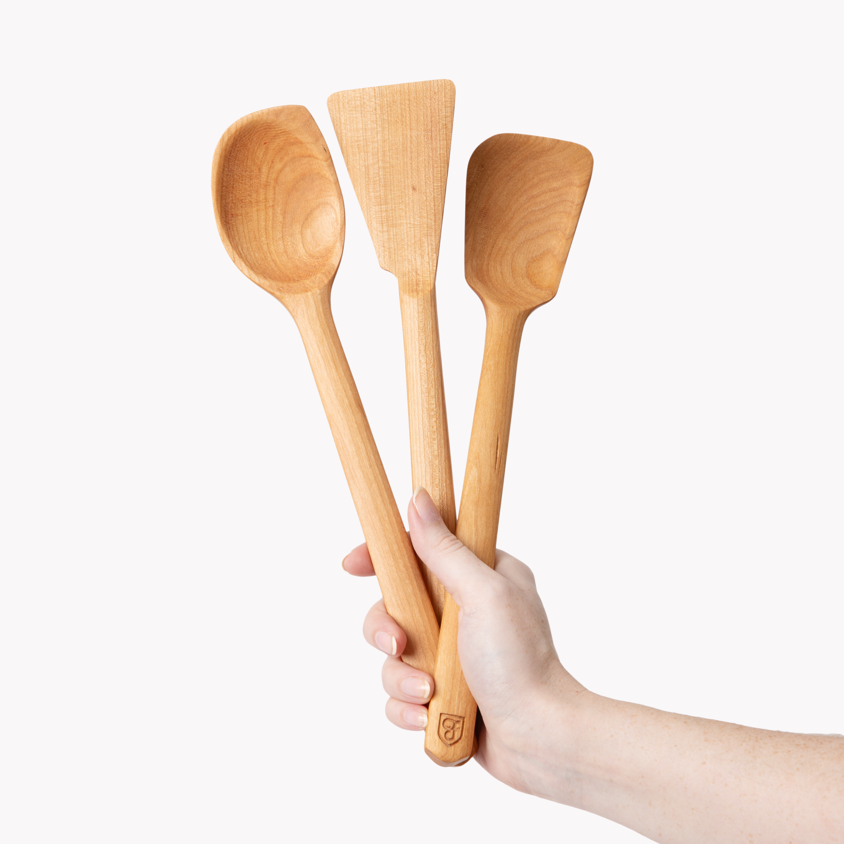 Premium Cherry Wood Spoons & Spatulas Set - Natural Wooden Kitchen Utensils for Cooking, Baking & Serving - Ideal for Home Chefs & Gift Giving