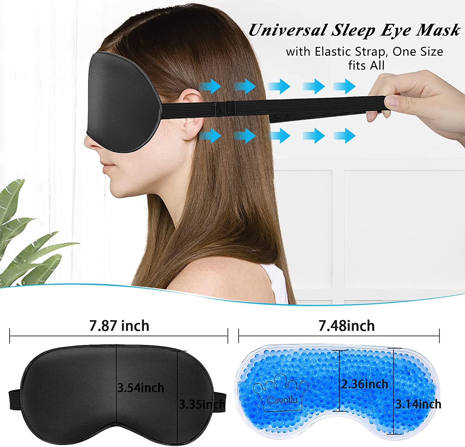 VARiSTY Cooling Gel Eye Mask for Dark Circles, Puffy Eyes & Wrinkles - Vegan Cruelty-Free Under Eye Patches for Women & Men - Perfect for Night Routine, Travel & Self Care (Black)