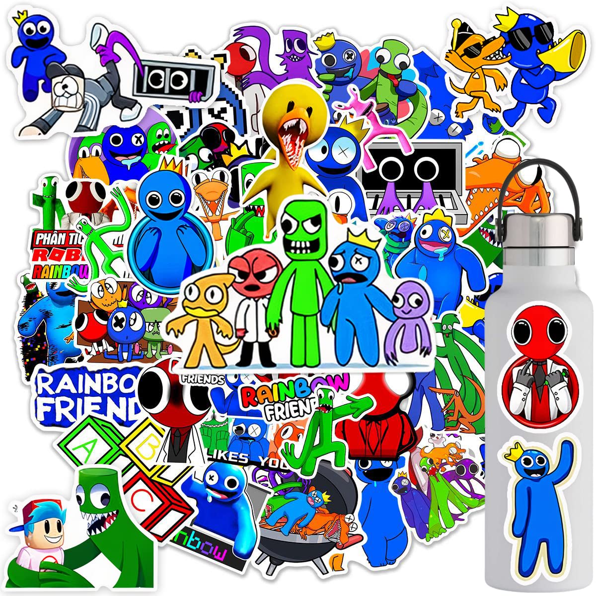 50 Pcs Waterproof Vinyl Game Stickers - Cartoon Anime Decals for Laptop, Bumper, Skateboard, Water Bottle, Phone, Guitar - Fun DIY Decoration for Kids, Teens & Adults - Perfect for Personalizing Tech, Sports Gear & School Supplies (50pcs)