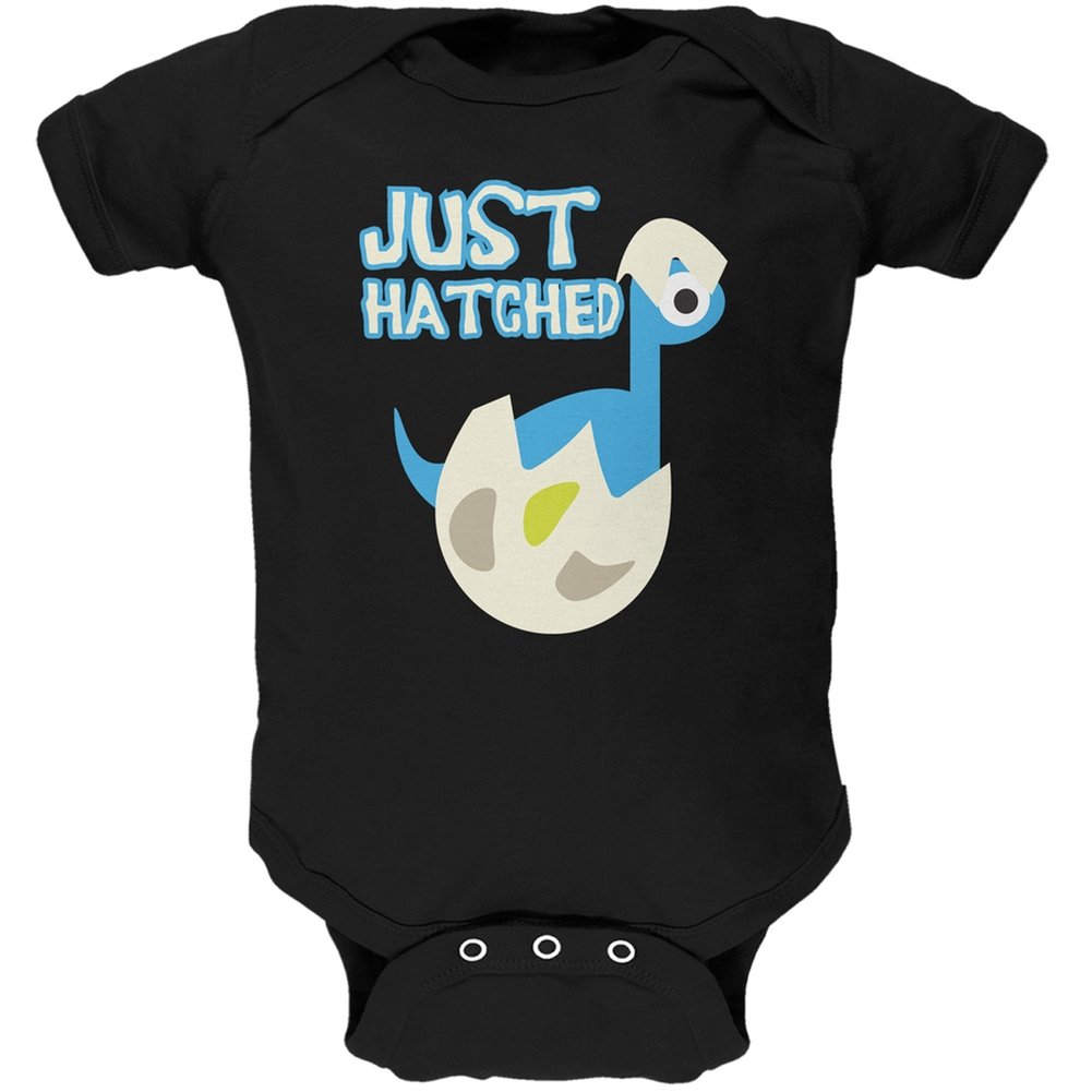 Just Hatched Baby Boy Black Soft Cotton One-Piece Bodysuit - Comfortable Newborn Outfit for Sleep, Play & Everyday Wear