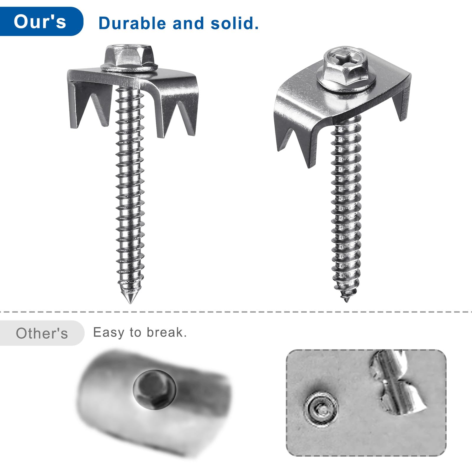 200 Pcs Stainless Steel Fence Staples - Heavy Duty Reusable Fencing Nails for Wire Mesh & Woven Fencing | Rustproof Fence Fasteners with Wire Fixer | Easy Installation & Removal with Power Drill | Perfect for Wooden Fences, Garden Fencing & DIY Projects