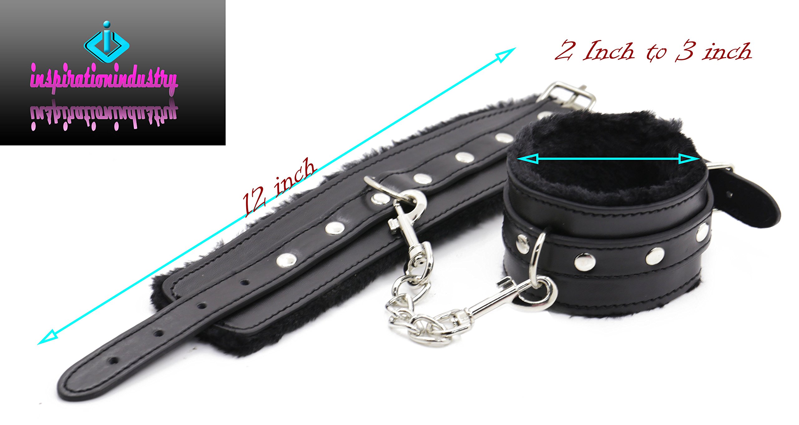 Luxury Soft Velvet Blindfold Eye Mask & Faux Fur Leather Handcuffs Set for Adults - Black - Perfect for Sensual Play, BDSM, Couples Games and Romantic Nights