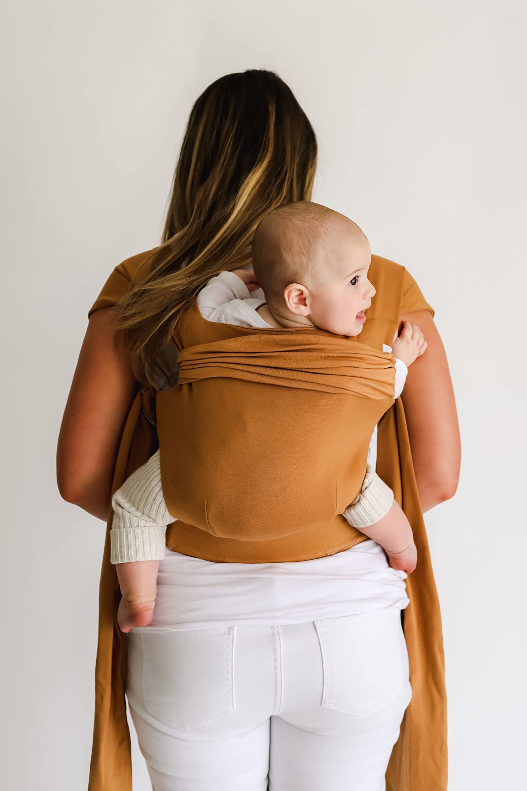 Lalabu Simple Baby Wrap - No-Tie, Comfortable & Easy-to-Use Infant Carrier for 3 Months to 2 Years (Camel) | Perfect for Hands-Free Parenting, Errands & Bonding Time