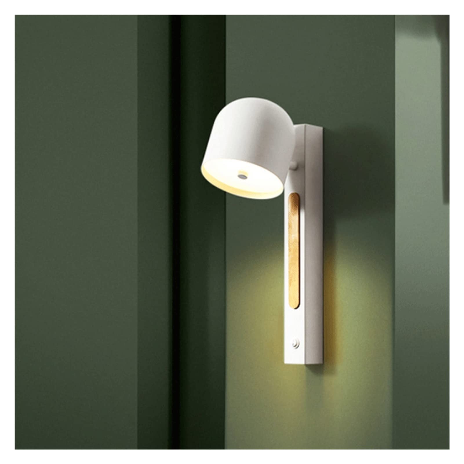XDCHLK Adjustable Angle Wall Lamp - Wood & Iron Wall Sconce with LED Light for Bedroom, Bedside, TV Background, Reading - Modern Home Decor Lighting for Living Room, Hallway, and Study