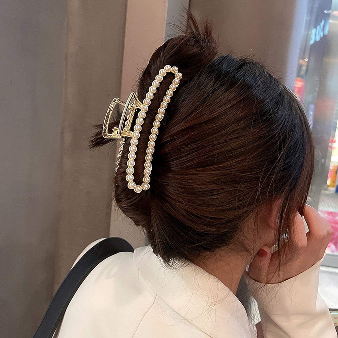 Vintage Pearl Hair Clips for Women - 2PCS Retro Hair Barrettes for Styling