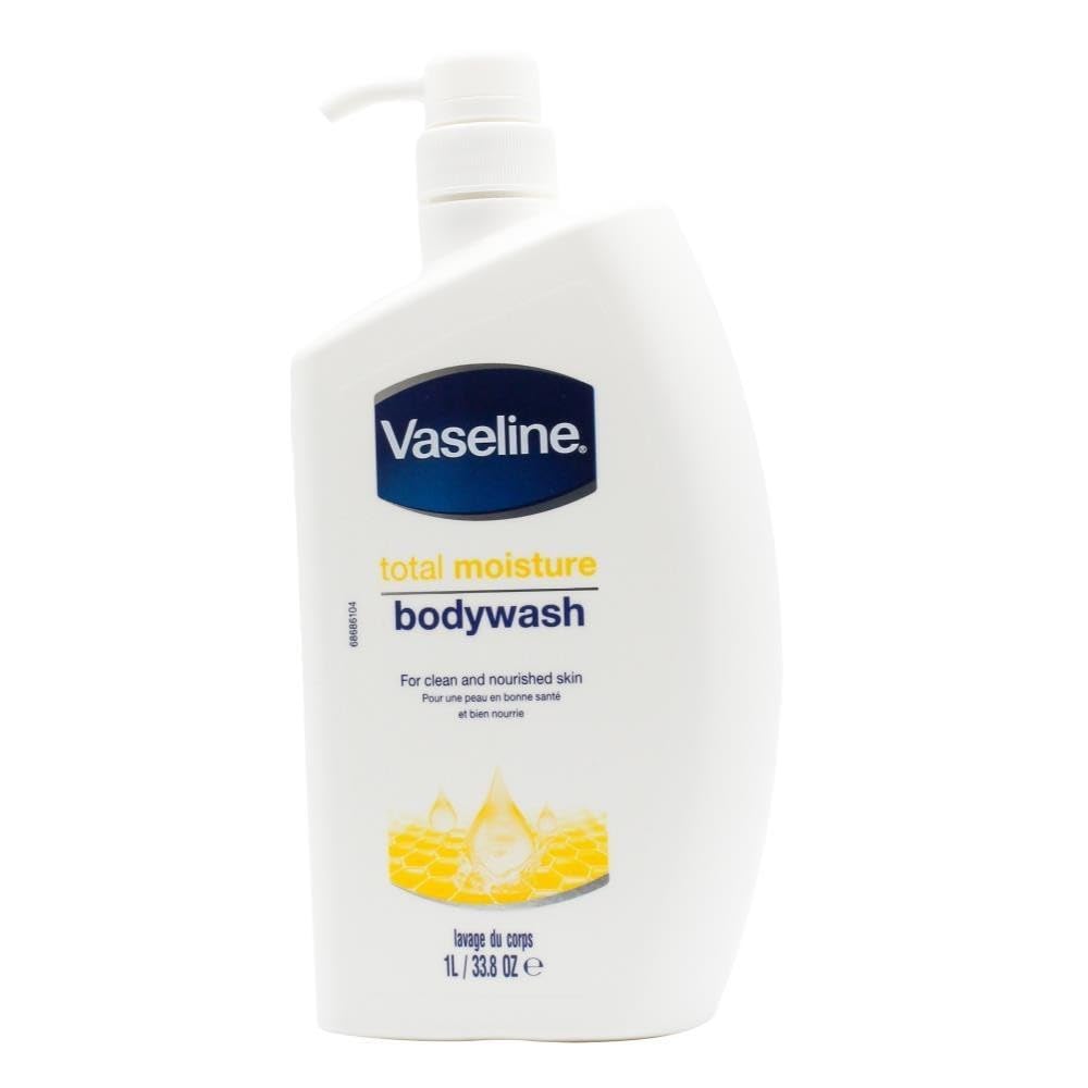 Vaseline Total Moisture Body Wash Pump Bottle 1L - Hydrating & Gentle Cleanser for Dry Skin, Removes Dirt & Impurities, Leaves Skin Smooth & Nourished | Perfect for Daily Shower, Bath Time & Post-Workout Refreshment