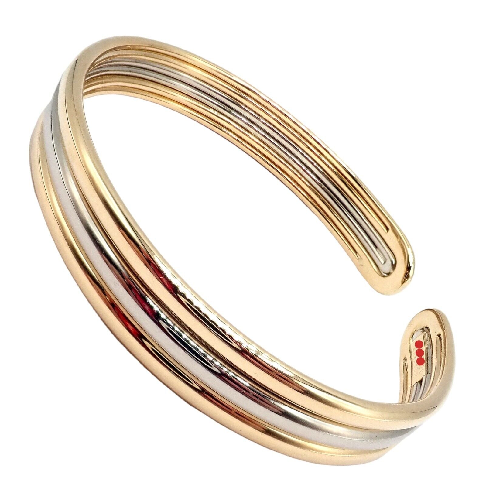 Authentic Van Cleef & Arpels 18k Yellow & White Gold Bangle Cuff Bracelet - Luxury Jewelry for Women, Perfect for Weddings, Parties & Special Occasions