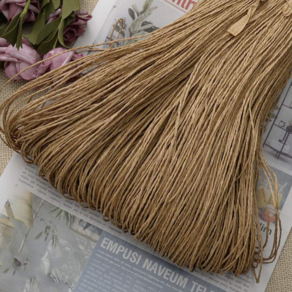500g Natural Raffia Yarn - Eco-Friendly Cellulose Fiber for Crochet & Knitting - Light Coffee Straw Yarn, Paper Ribbon String - Perfect for DIY Beach Bags, Sun Hats, Tote Baskets & Home Decor Projects