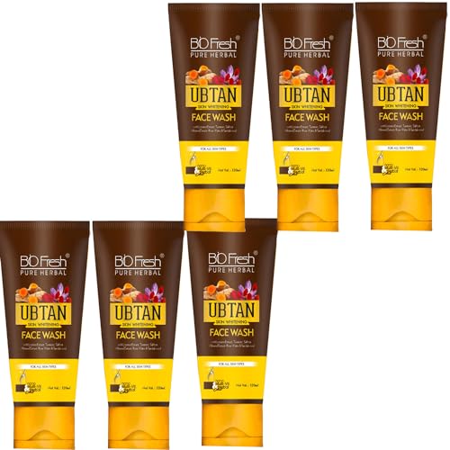 Biofresh Ubtan Face Wash with Almond Extracts for Skin Brightening - Pack of 5 | Gentle Cleanser for Glowing Skin | Perfect for Daily Skincare Routine & Acne-Prone Skin