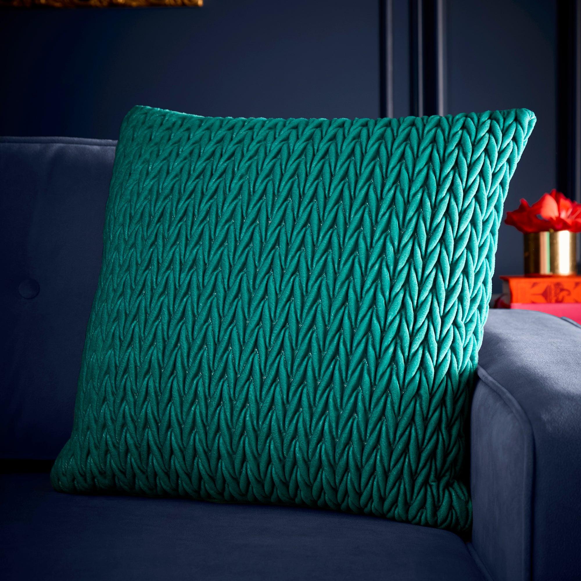 Laurence Llewelyn Bowen Amory Decorative Jade Green Cushion Cover - Luxury Home Decor for Sofa, Bed & Living Room