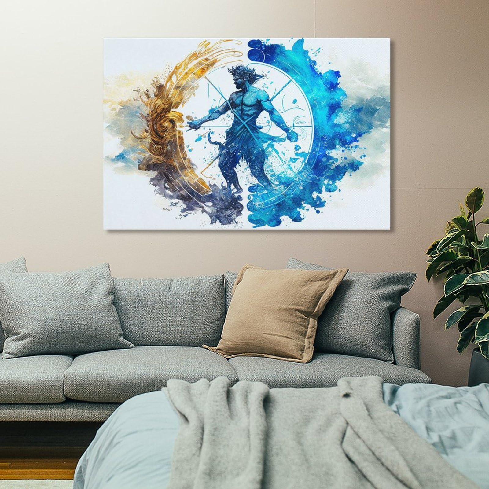 Aquarius Constellation Poster - Zodiac Astrological Wall Art Print for Teen Boys Room Decor, 24x36 Inch (60x90cm) - Perfect for Bedroom, Dorm & Office Space