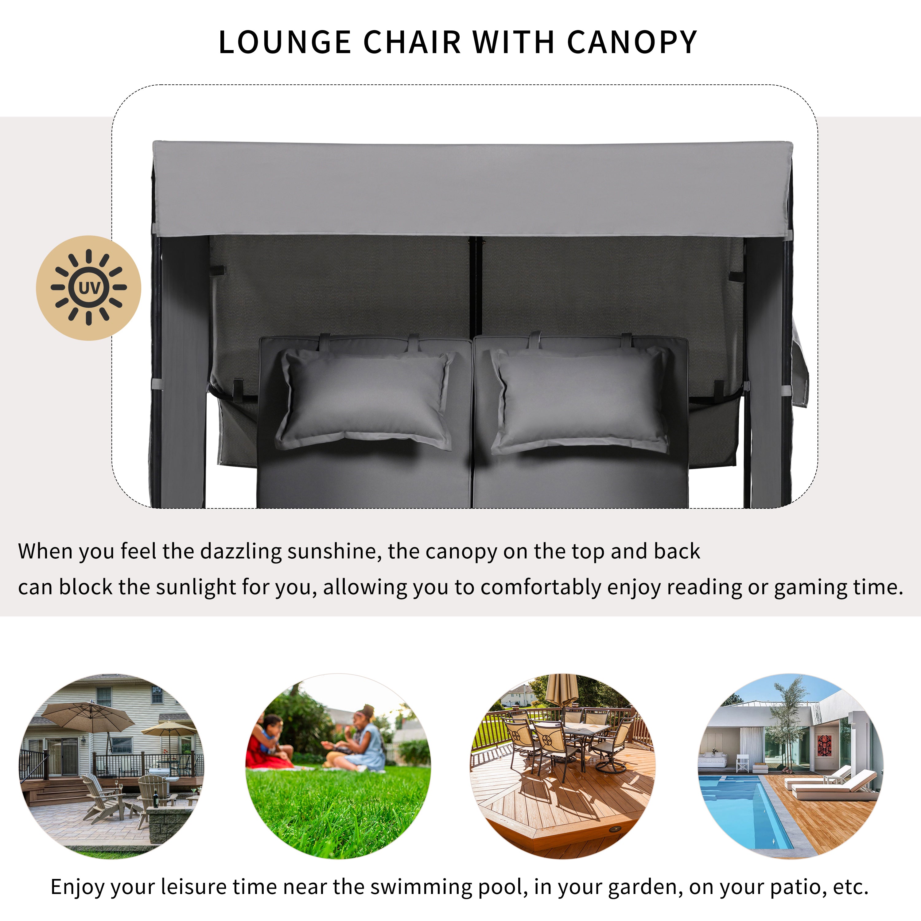 2-Piece Outdoor Rattan Daybed with 5 Adjustable Positions - Patio Loveseat Sofa Set for Poolside, Garden, or Backyard Relaxation
