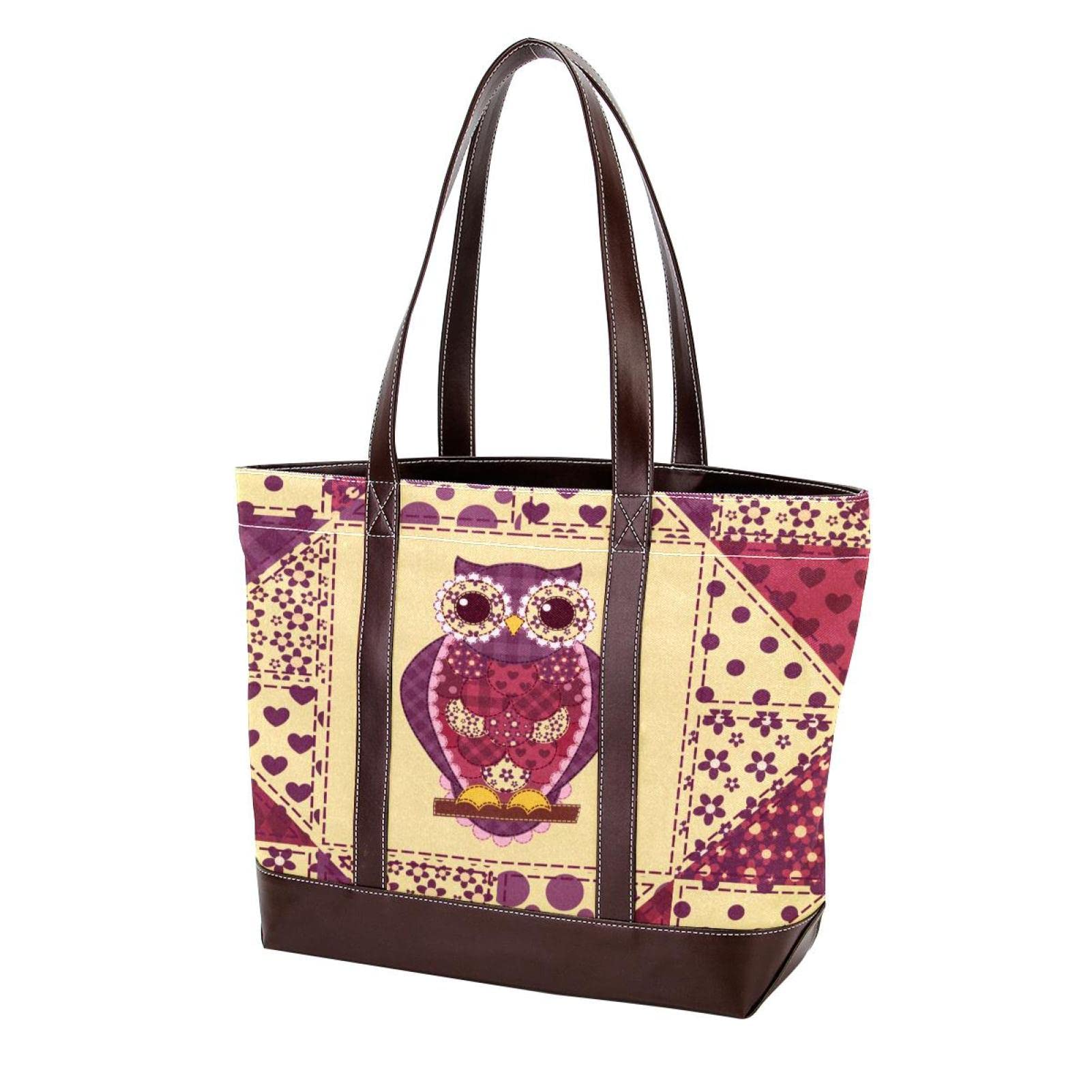Abstract Mandala Colorful Tote Bags for Women - Large Leather Canvas Shoulder Bag Purse with Top Handle - Boho Hippie Beach Bag, Work Tote, Travel & Shopping Satchel