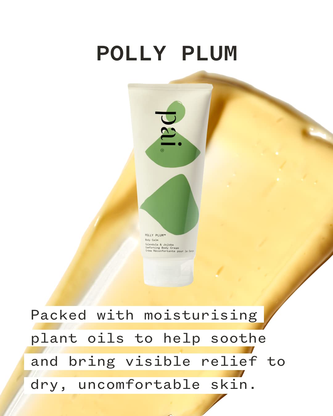 **Polly Plum Hydrating Body Cream for Very Dry & Sensitive Skin – Organic Plant Oils & Butters – Soothing, Anti-Inflammatory Moisturizer – 200ml – Perfect for Eczema & Winter Skin Care**
