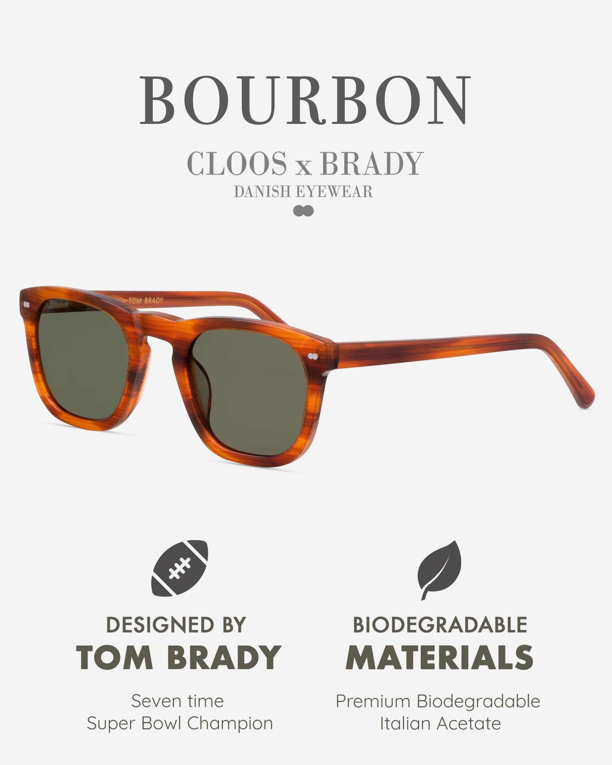 Christopher Cloos x Brady Original Polarized Sunglasses - UV Protection, Classic Style for Men & Women - Perfect for Driving, Beach, and Outdoor Activities