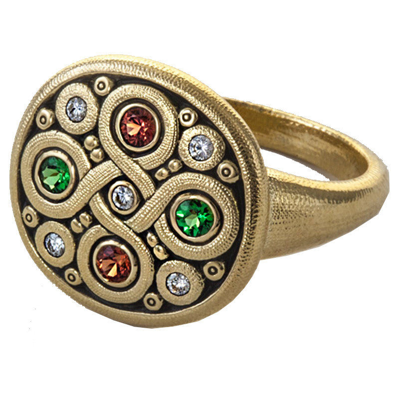 Alex Sepkus Celtic Spring Dome Large Ring R 161SA - Elegant Sterling Silver Statement Ring for Women, Perfect for Weddings, Parties & Special Occasions