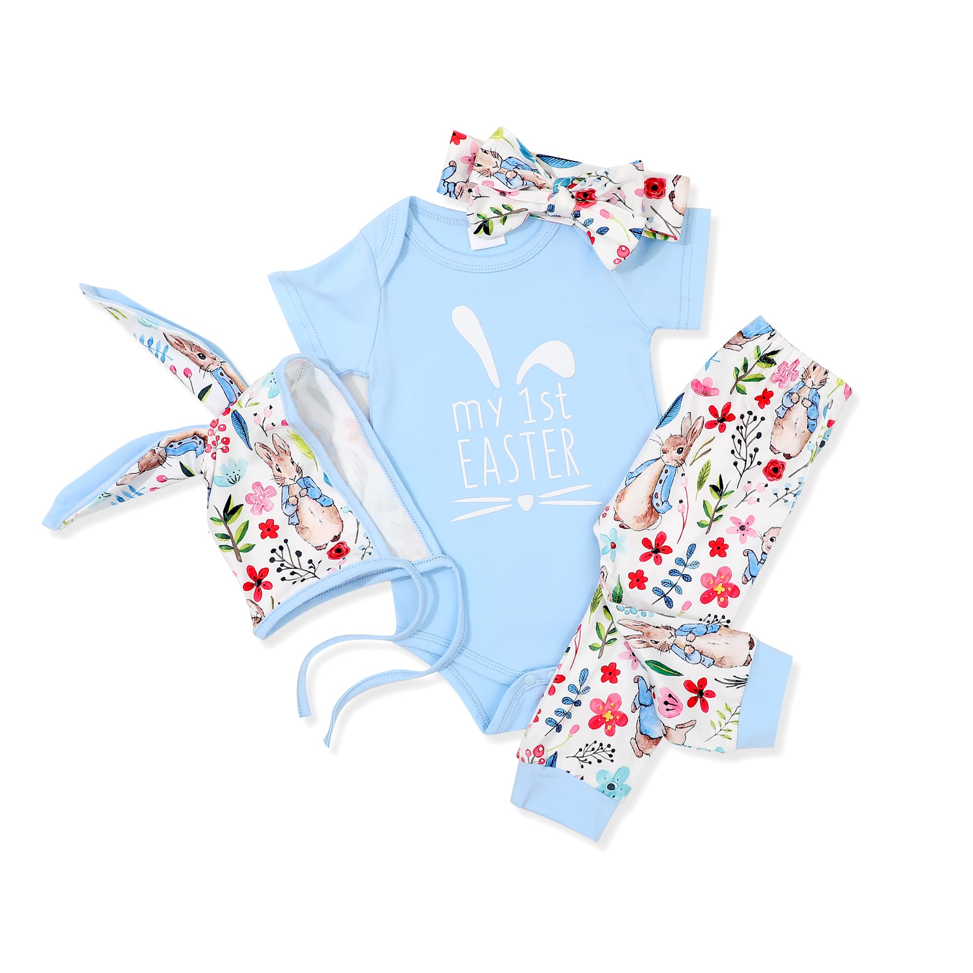 Abbence Baby Boy & Girl Easter Outfit Set - Cute Bodysuit & Pants for Spring Photoshoot, Easter Egg Hunt & Holiday Celebrations