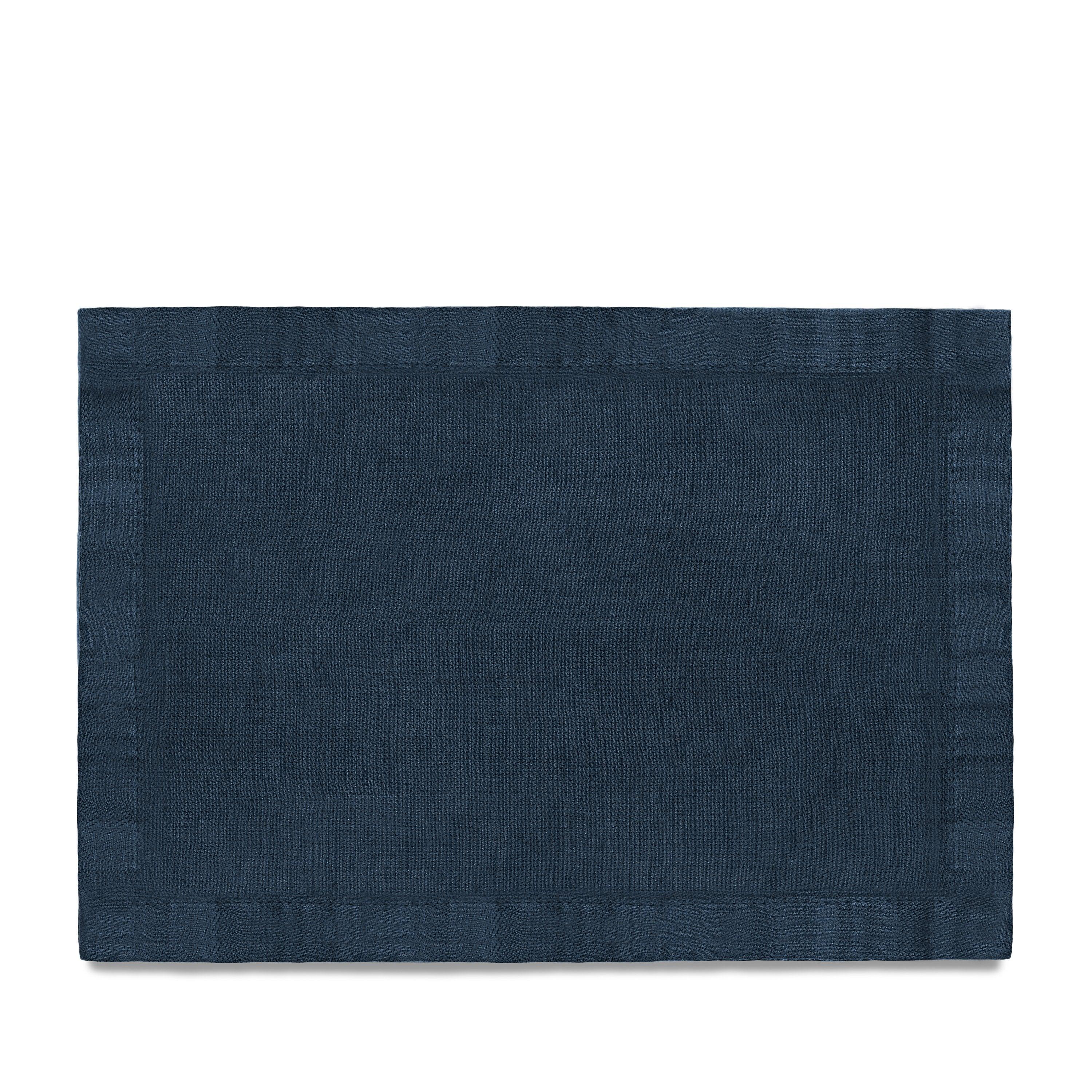 Premium Linen Sateen Placemats Set of 4 - Soft & Durable Blue Table Mats for Dining, Kitchen, or Party Decor - Washable & Wrinkle-Resistant