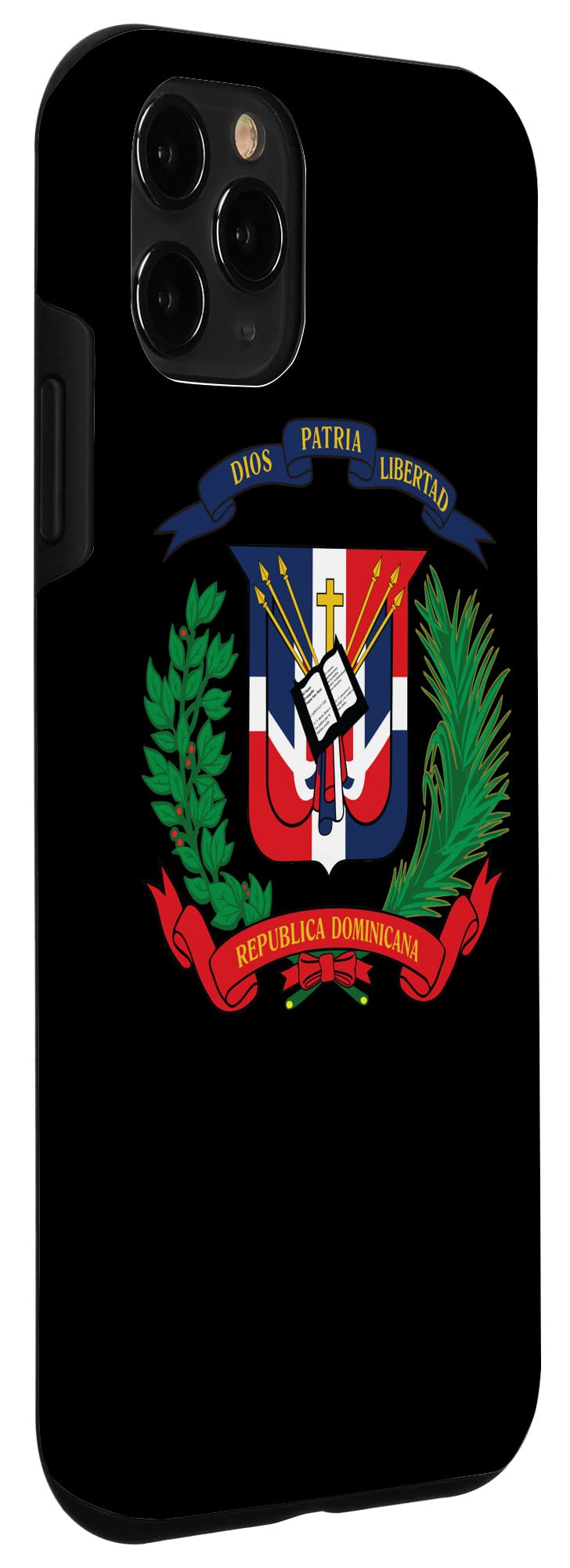 iPhone 11 Pro Case with Dominican Republic Flag - National Emblem of Republica Dominicana - Durable Protective Cover for Travel, National Pride & Everyday Use