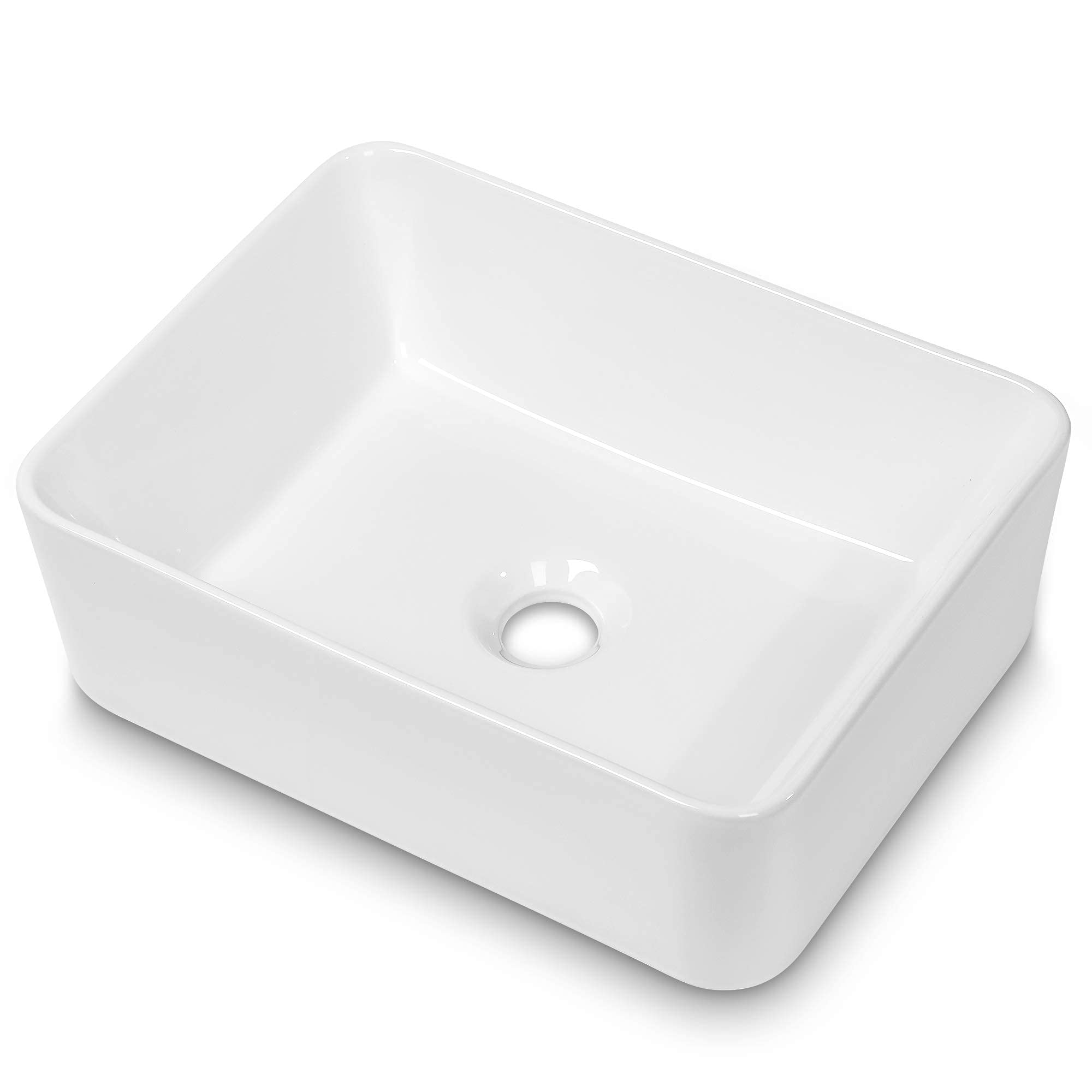 Modern White Porcelain Rectangle Vessel Sink - 16