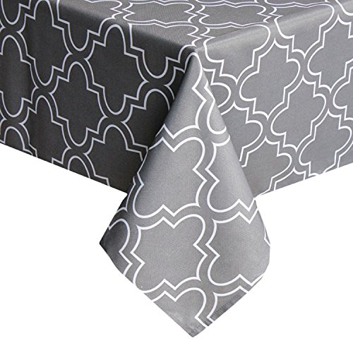 UFRIDAY Gray Square Tablecloth 52x52 Inch Waterproof - Spill Proof Fabric for Living Room Coffee Table