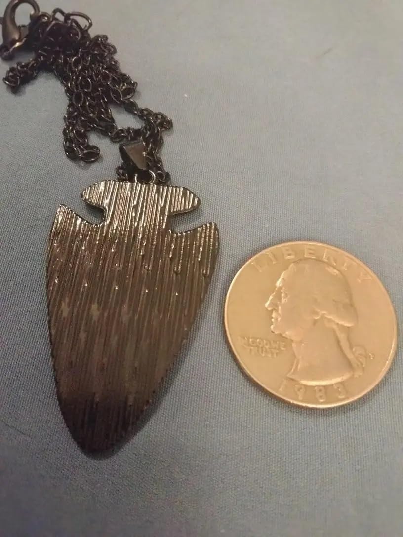 Red Wolf Arrowhead Necklace - Handmade Stainless Steel Pendant for Men & Women - Perfect for Outdoor Adventures, Camping & Tribal Style Fashion