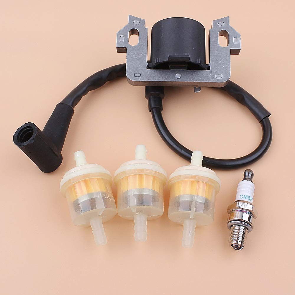 Honda GC135 GC160 GC190 GS160 GS190 Ignition Coil & Fuel Filter Replacement Kit - OEM 30500-ZL8-004, 30500-ZL8-014, 30500-Z0J-003 - Compatible with Lawn Mowers, Generators & Small Engines