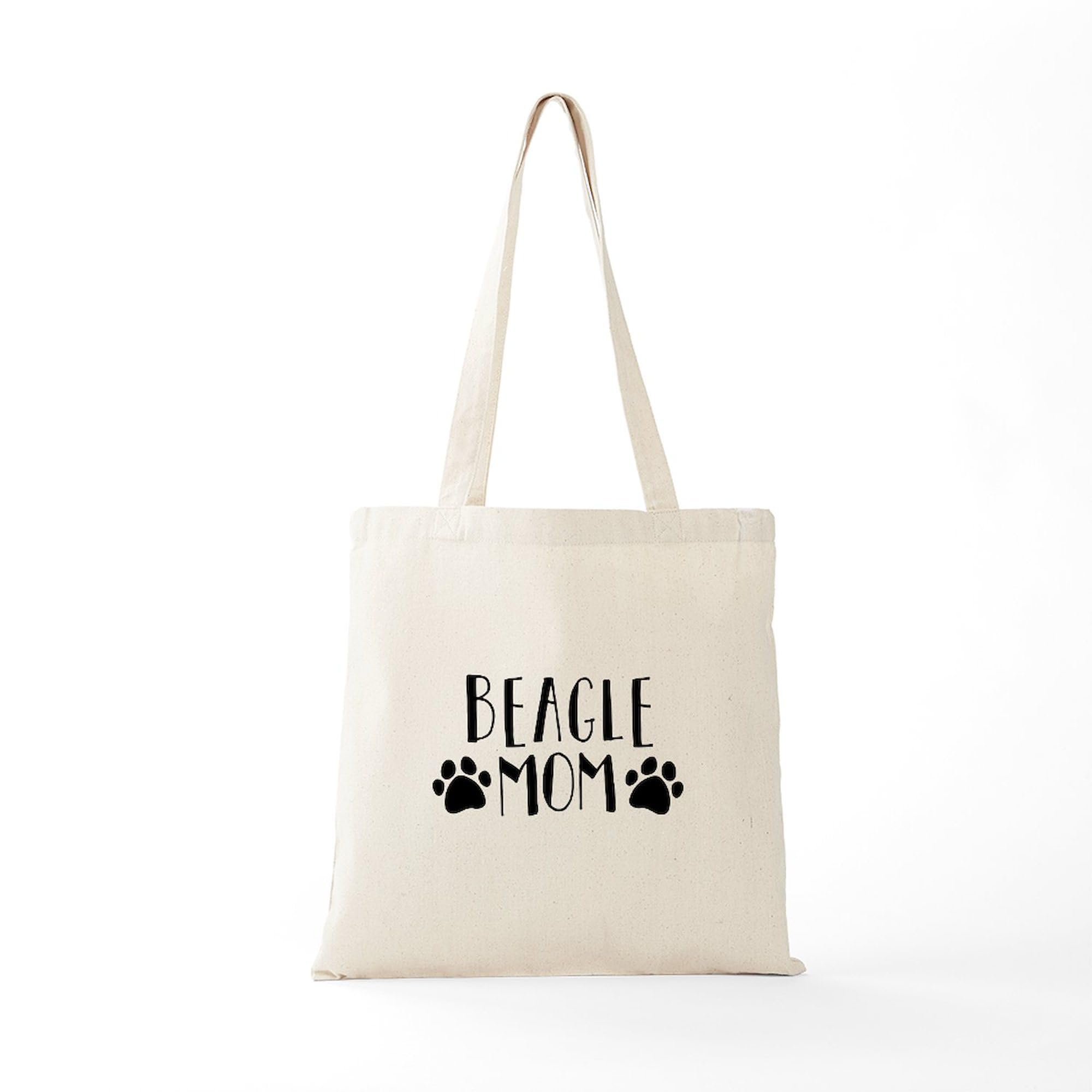 Beagle Mom Tote Bag - Natural Canvas Reusable Shopping Bag for Women | Eco-Friendly Grocery Tote for Dog Lovers, Pet Owners & Beach Trips