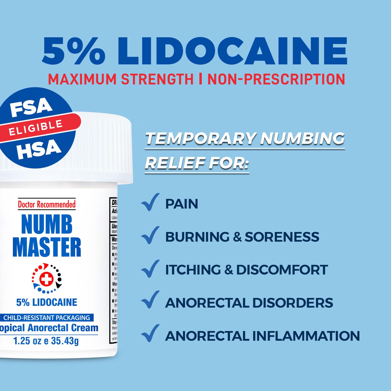 Clinical Resolution Numb Master 10 Pack - 5% Lidocaine Maximum Strength Numbing Cream for Pain Relief | Fast Acting Topical Anesthetic with Aloe Vera & Vitamin E | Long Lasting Numbness for Tattoos, Waxing & Medical Procedures