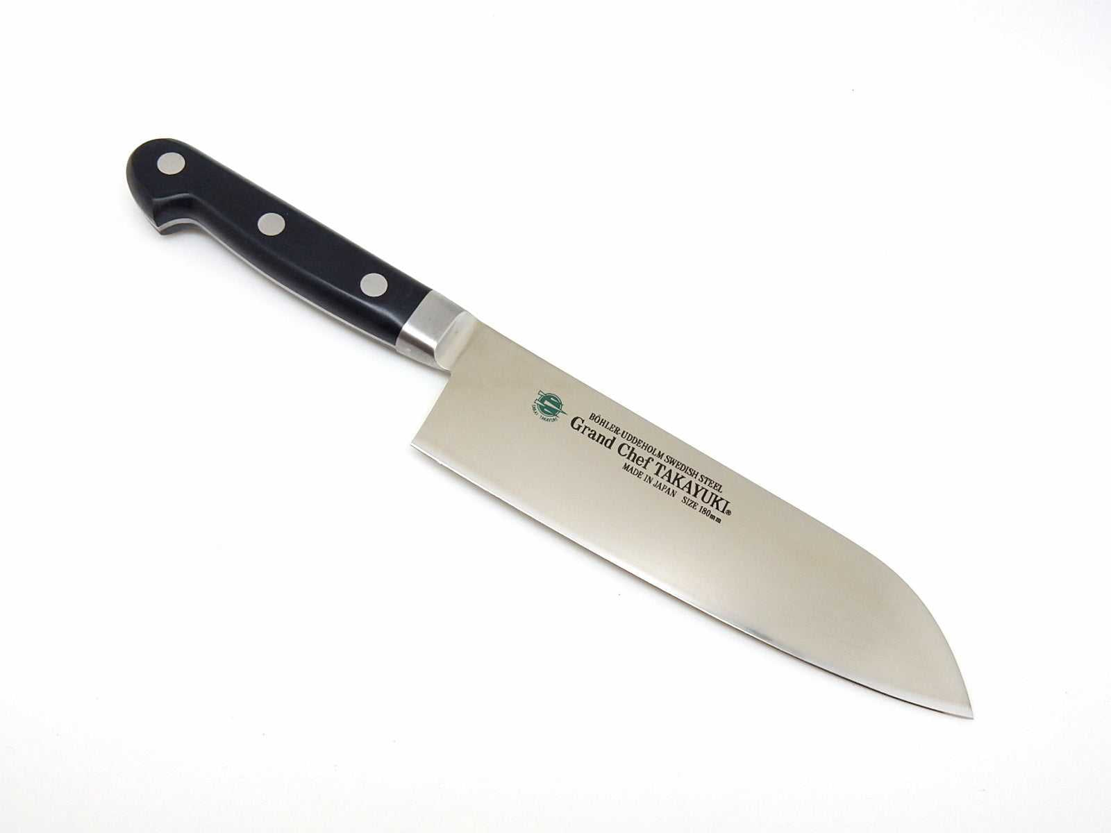 Premium Sakai Takayuki GRAND CHEF 180mm Santoku Knife - Swedish Stainless Steel Blade - Perfect for Slicing, Dicing & Mincing Vegetables, Meat & Fish - Ideal for Home Chefs & Professional Kitchens
