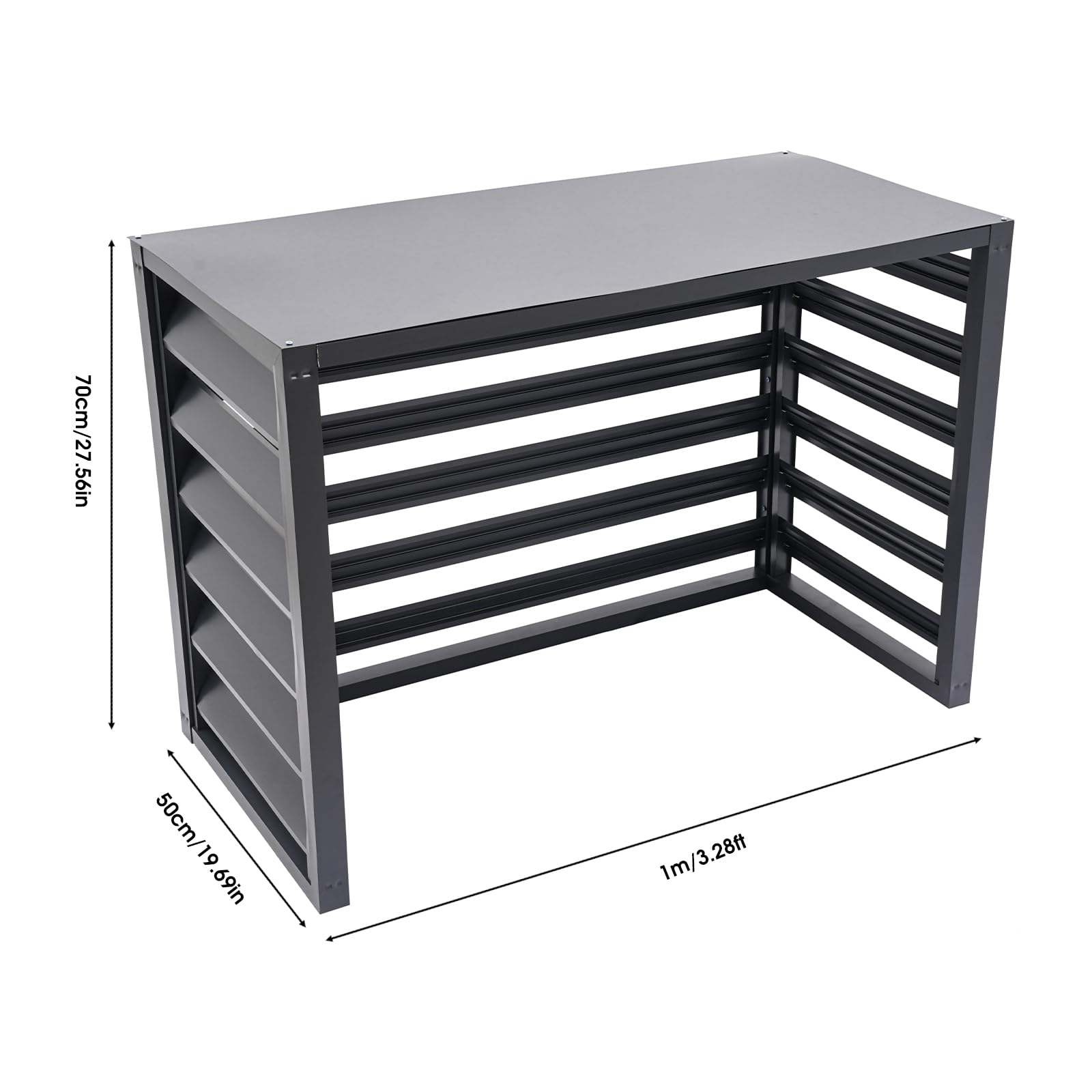 Free Standing Metal Air Conditioner Fence Screen for Outdoor Units - Decorative AC Cover Enclosure (39.4
