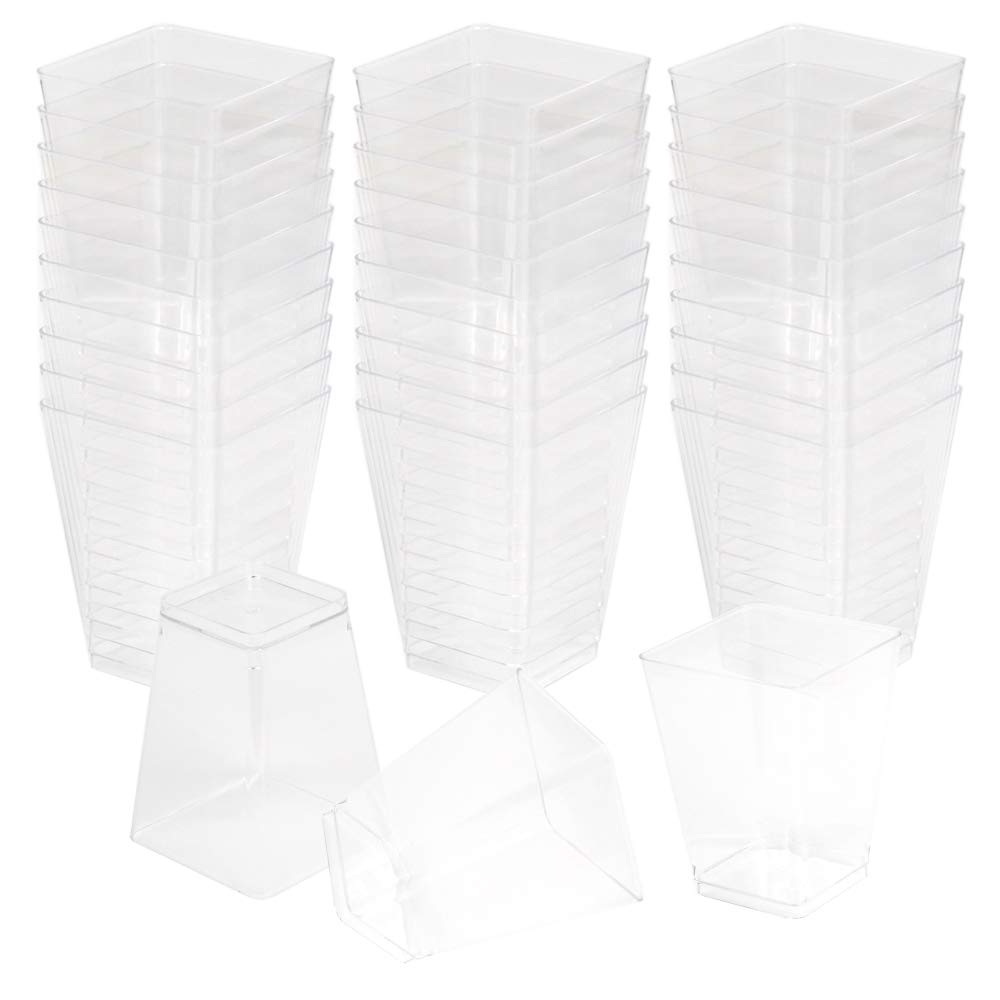 Allure Maek 100-Pack 5 oz Clear Plastic Dessert Cups with Spoons - Disposable & Reusable Appetizer Serving Bowls for Parties, Events, Catering, Picnics & Home Entertaining