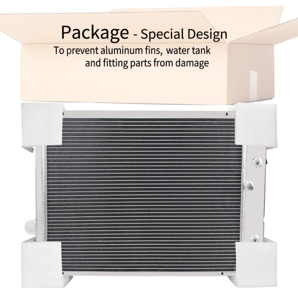High Performance 3-Row Aluminum Cooling Radiator Fan Shroud Set for 1978-1987 Chevy El Camino Monte Carlo Cutlass Grand Prix Camaro | G-Body Radiator Upgrade | Improved Engine Cooling for Hot Weather & Towing
