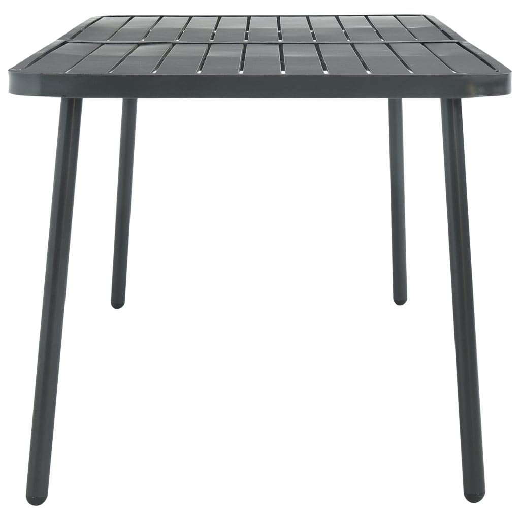 Dark Gray Steel Dining Table for Outdoor Patio, Balcony, or Bistro - 70.9\