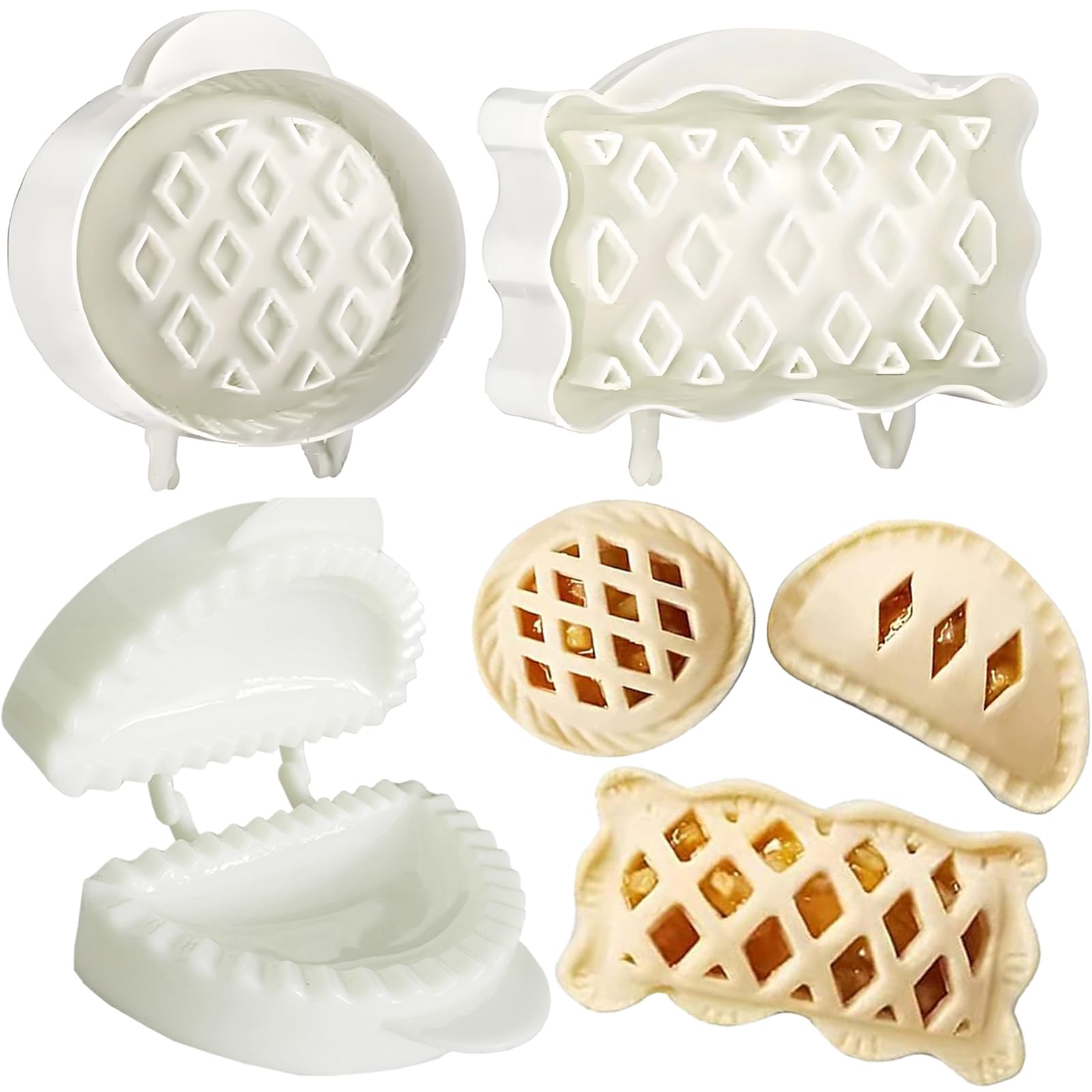 3-Piece Dough Presser Pocket Pie Molds Set - Round, Apple, Pumpkin & Acorn Shapes for Hand Pies - Perfect for Party Potlucks, Holiday Baking & Homemade Snacks