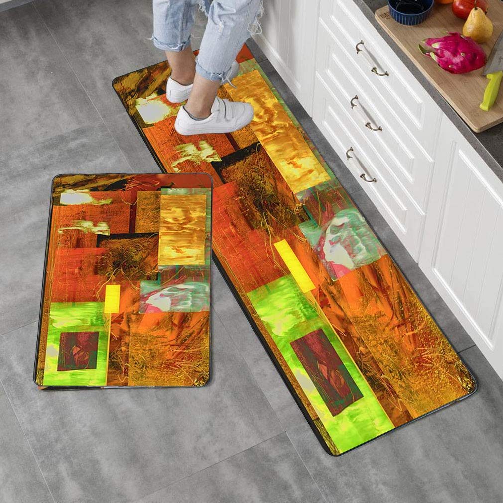 Gesmatic Vintage Non-Slip Kitchen Rugs Set of 2 - 17